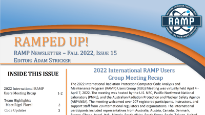 RAMPED UP! RAMP Newsletter - Fall 2022, Issue 15, Editor: Adam Stricker - Inside this issue: 2022 International RAMP Users Group Meeting Recap
