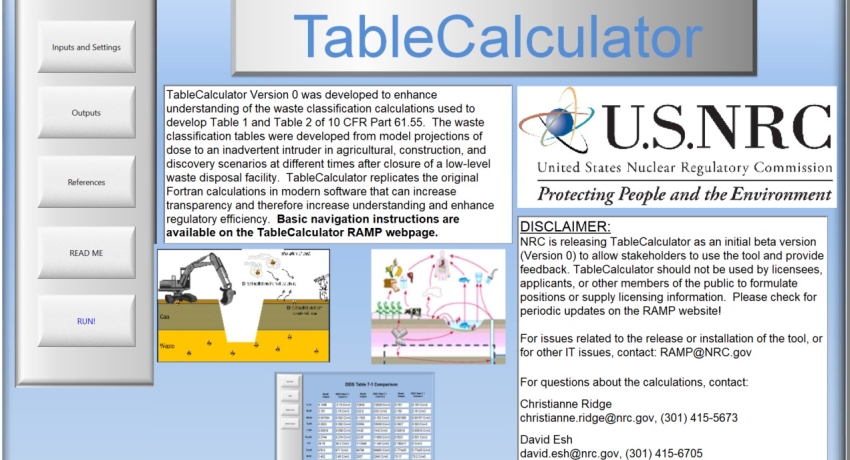TableCalculator GUI