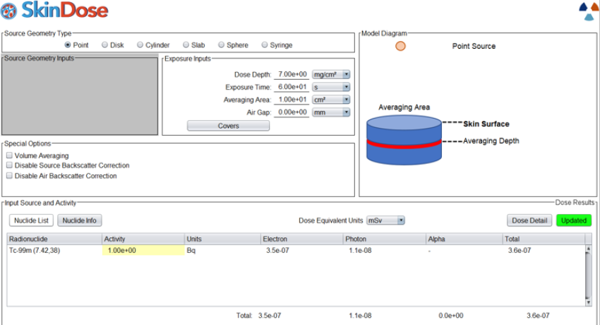 A visual overview of the V+ skin dosimetry module